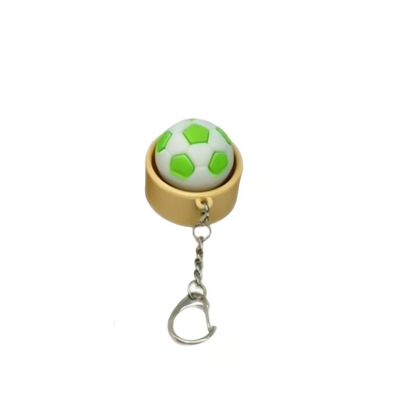Mini Led Glowing Soccer Keychain With Colorful Lights Durable Metal Hook Perfect For Bag Decor Football Fans Gifts