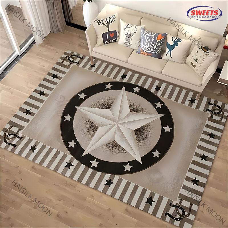 1PC Personalized Vintage Pentagram Pattern Carpet Living Room Bedroom Sofa Large Area Decorative Mat Kids Play Non-slip Rug Gift