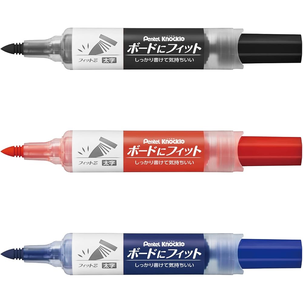 Pentel EMWL5BF3AMZ White Board Marker Board Fit Core Bold 3 Colors