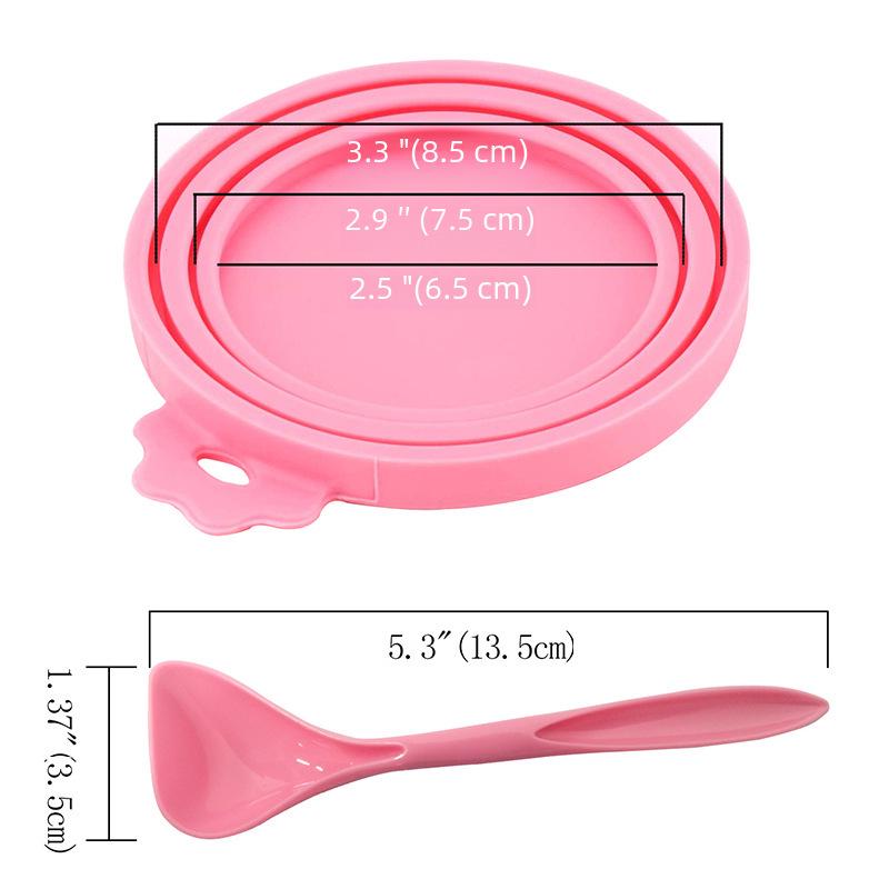 Universal Silicone Pet Can Lid & Spoon - Cat Claw Cover for Cat and Dog Food Preservation, 3-in-1 Sealing Solution.
