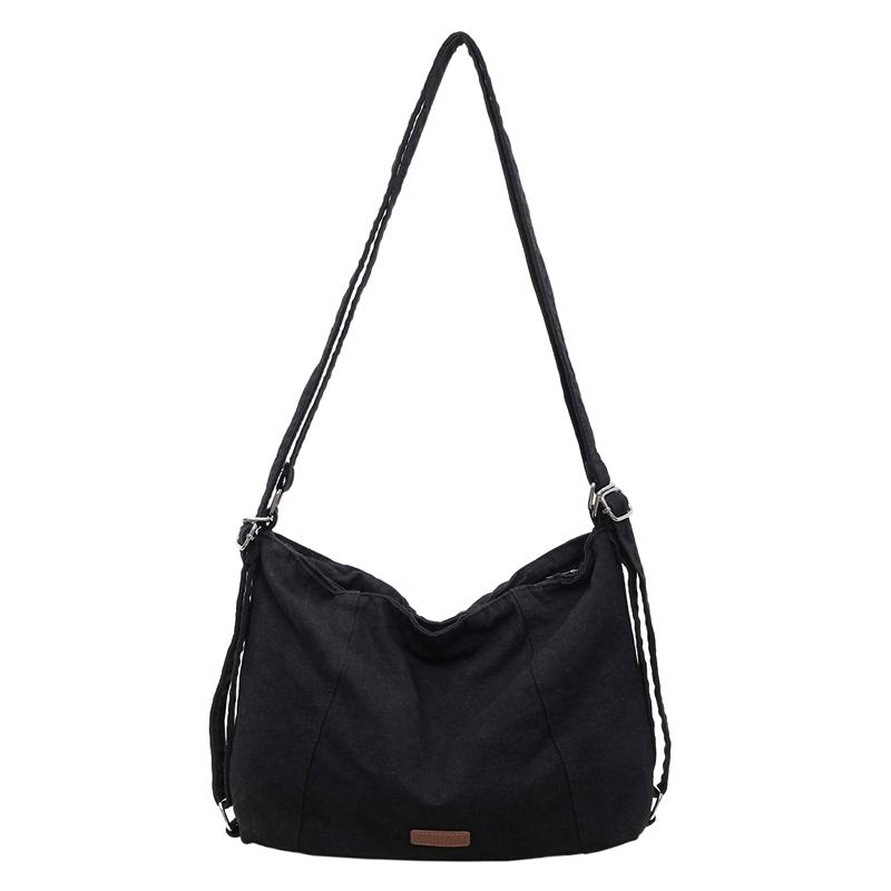 Женская холщовая сумка Многоцелевая сумка через плечо чёрный
