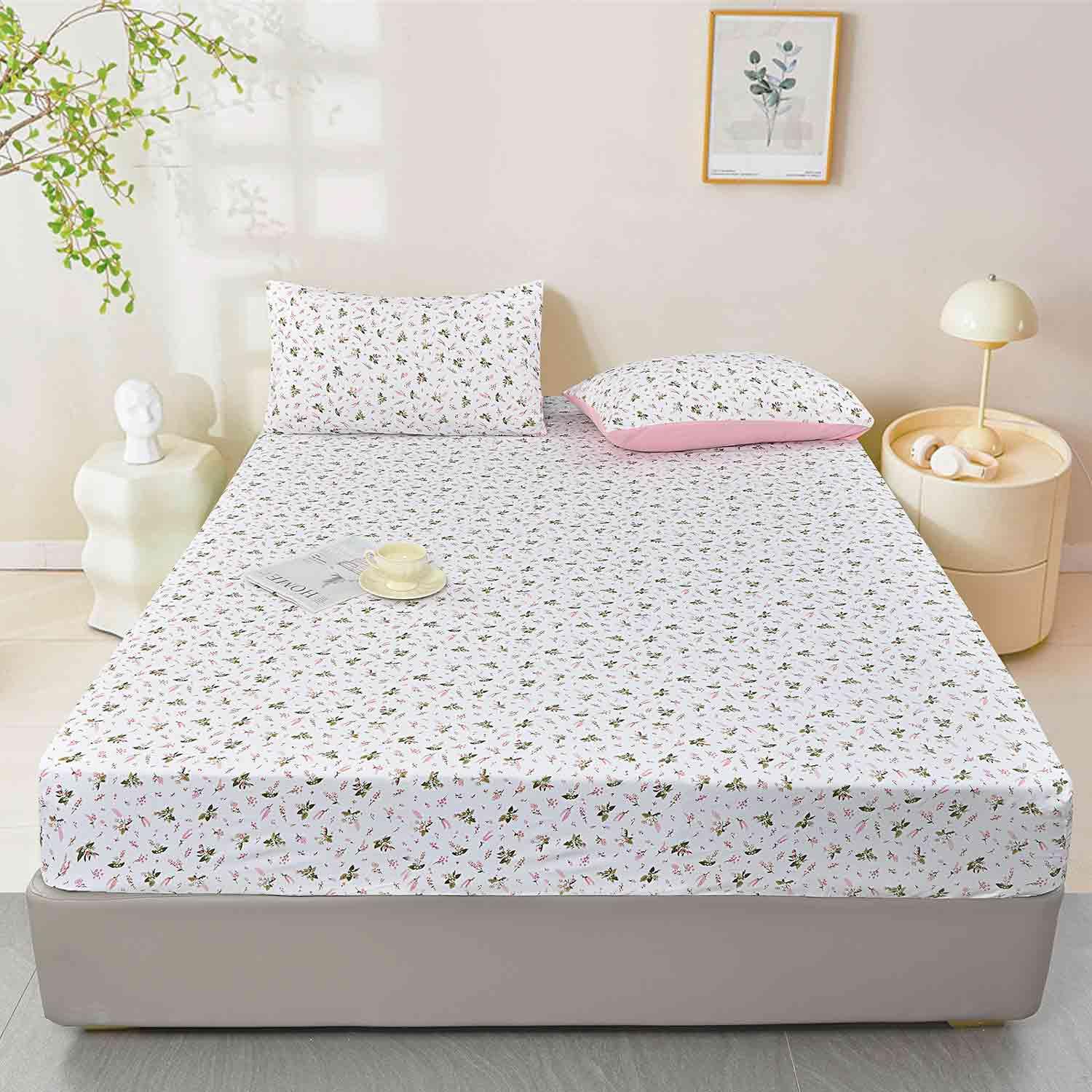 

Растение Цветочный Узор Шапка на Кровать из Трех Частей Цифровая Печать Шапка на Кровать Комплект Постельного Белья Взрослые Дети For more sizes, please consult customer service.