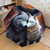 1pc Winged Wolves in Viking Helmets Umbrella with Plastic Handle,Suitable for All Seasons Home Travel Outdoor UmbrellaDD967