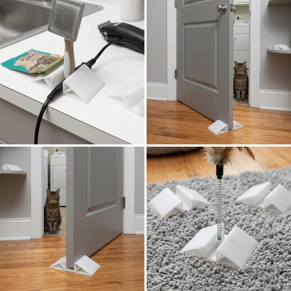 4pcs Triangle Shaped Playpen Fixing Clip Thick Build Solid Structure Gate Base Bracket Tight Connection Non Slip Surface