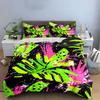 Colorful Tropical Pattern Three-Piece Set  Kid'S And Adults' Bedroom Decor, Exquisite Three-Piece Bedding Set Gift
