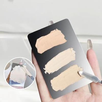 Miumi - Set: Stainless Steel Makeup Color Palette + Spatula (Various Designs)