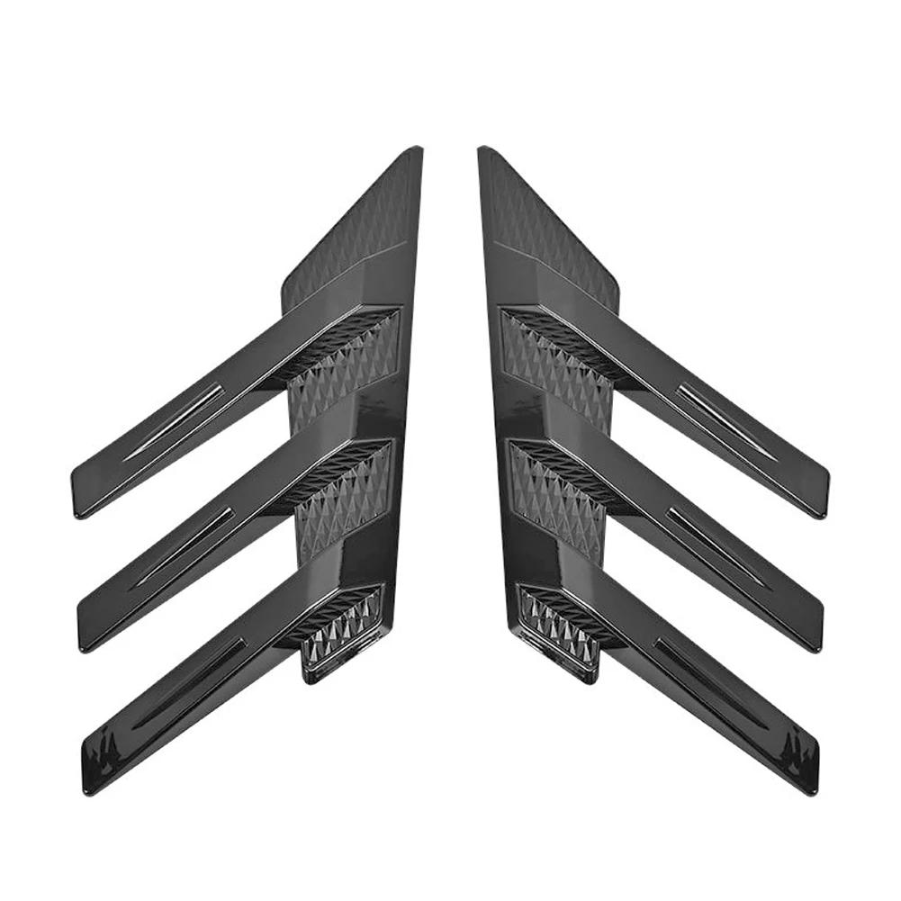 

Universal 2Pcs Car Side Spoiler Splitter Trim Rear Windshield Sticker Triangle General Window Louvers Exterior Decorative чорний