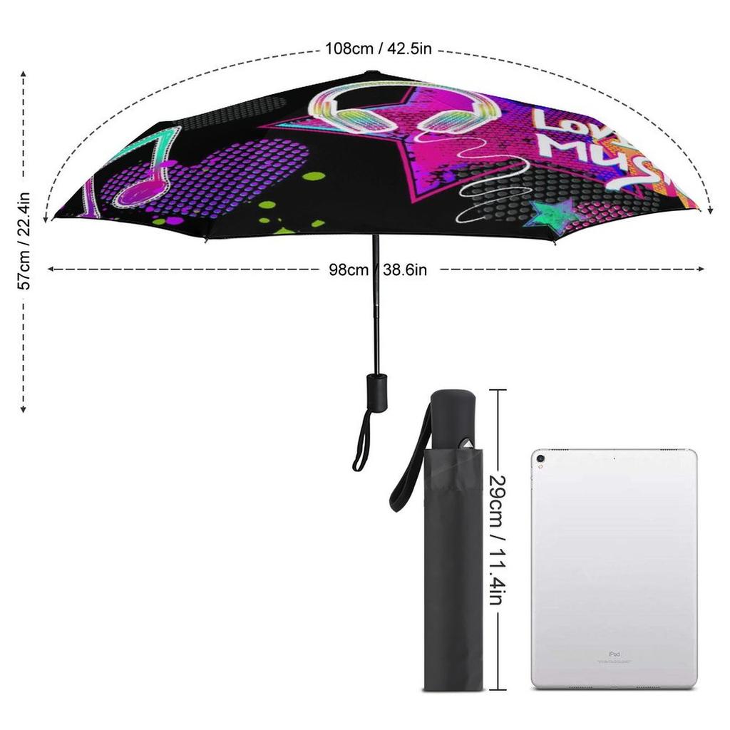 1 Pack Automatic Umbrella With Reliable Wind Resistance And Uv Blocking Layer For Outdoor Use In Graffiti Inspired Style