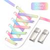 1 Pair No Tie Shoelaces Magnetic Metal Lock Elastic Shoe Laces Colorful Flat Leisure for Men and Women Lazy Shoelace Accessories