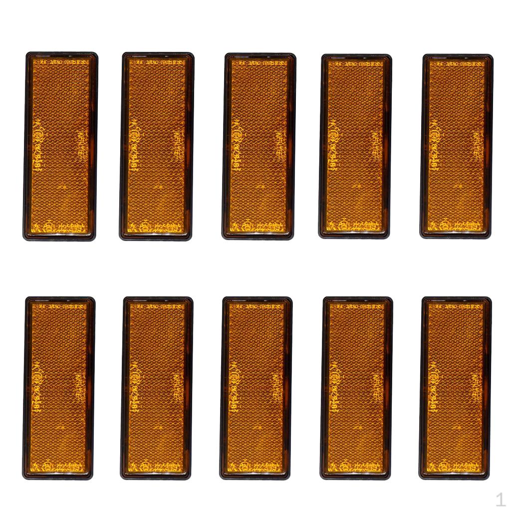 

Clear Orange Rectangular Rear Reflector 10Pack Trailer Fence Car