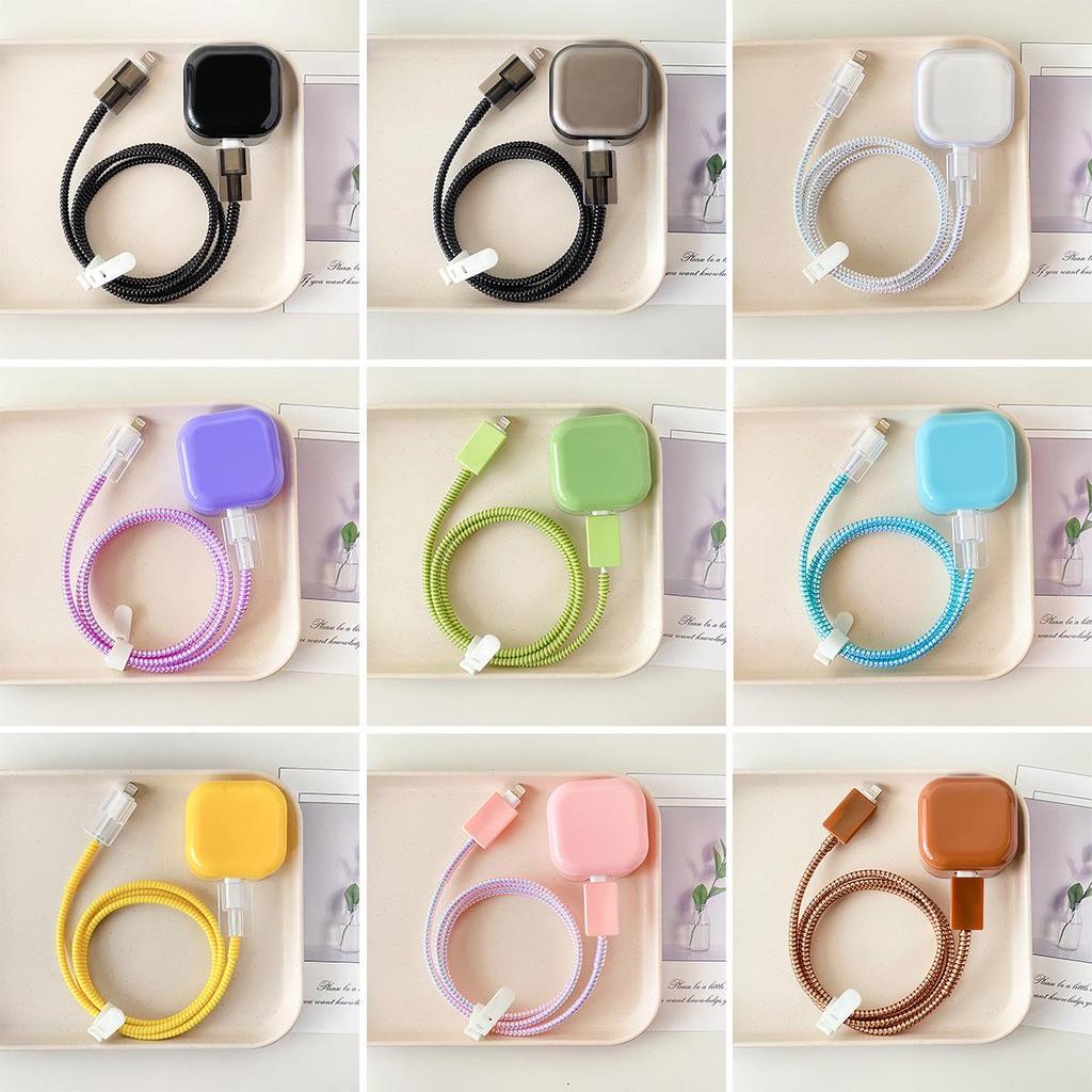 40W Protective Case for Apple 17Pro Charger: Solid Color Cable Protector