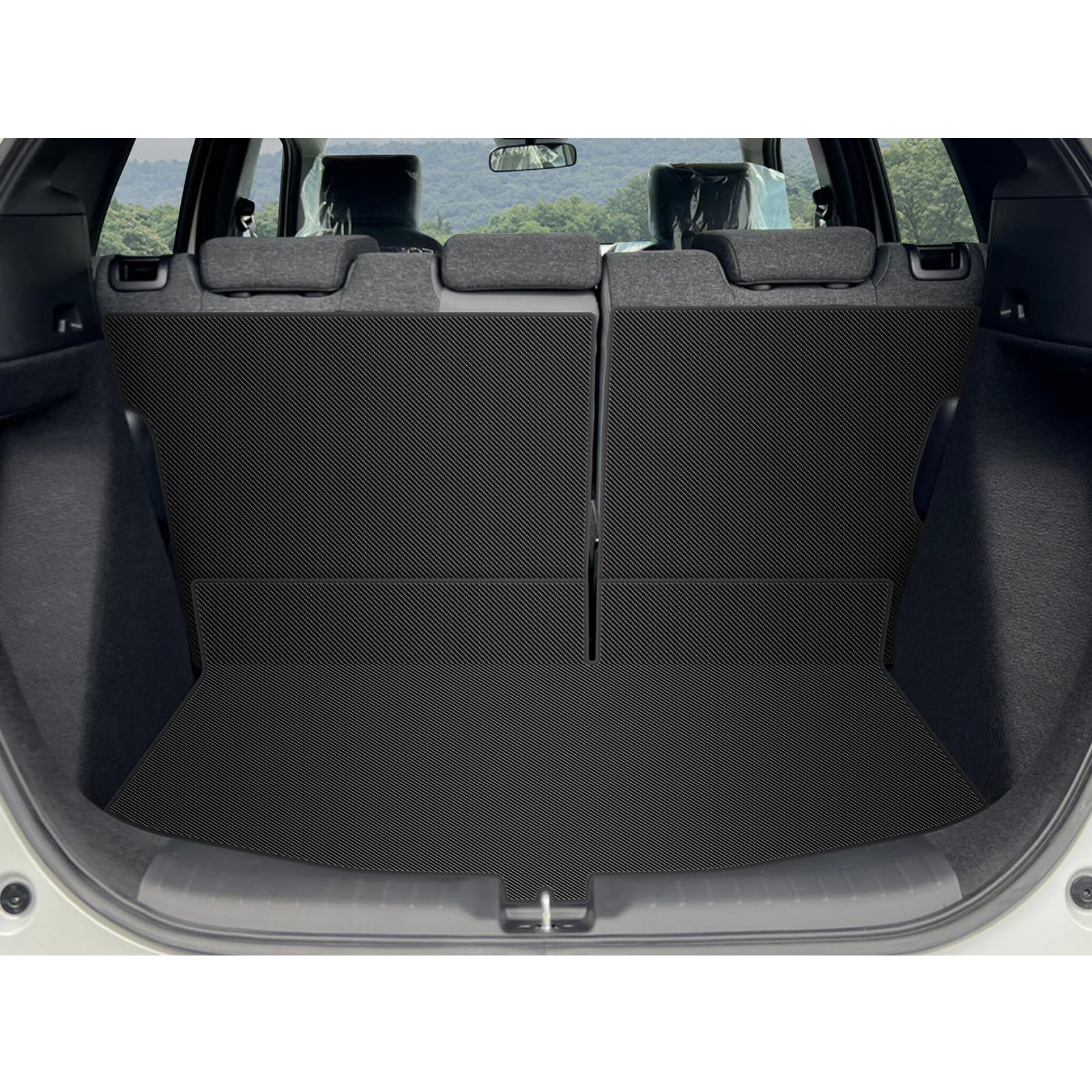 

YORKNEIC Honda Fit 4 Luggage GR with Seat Back Trunk Seat Back Storage Bag Synthetic Leather Cargo Carbon Fiber Look Mat, Series, Cover,