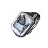 Yin Taifei Retro Brons & Zilver Rozenbloem Fotolijst Ring - Modieuze Open Band Sieraden voor Vrouwen