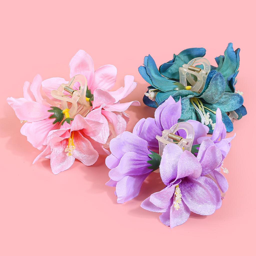 Fashion Artificial Flower Hair Claws Clips Bridal Hair Clips Tropical Beach Wedding Flower Women Holiday Hair Claws Accessory
