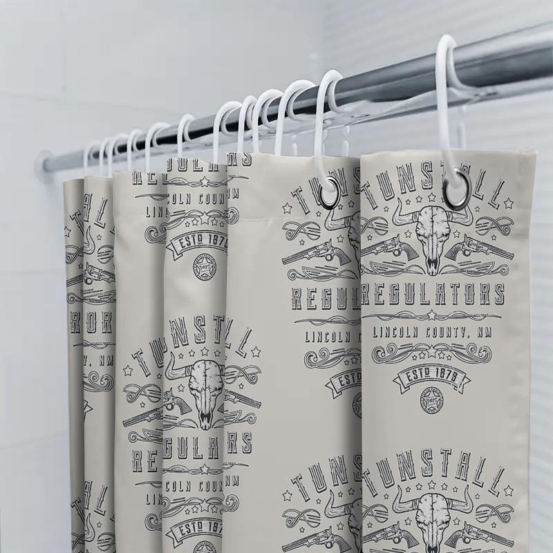 Rustic Western Shower Curtain Cow Skull Desert Landscape Farmhouse Bathroom Decor Vintage Country Home Decor Shower Curtain Set