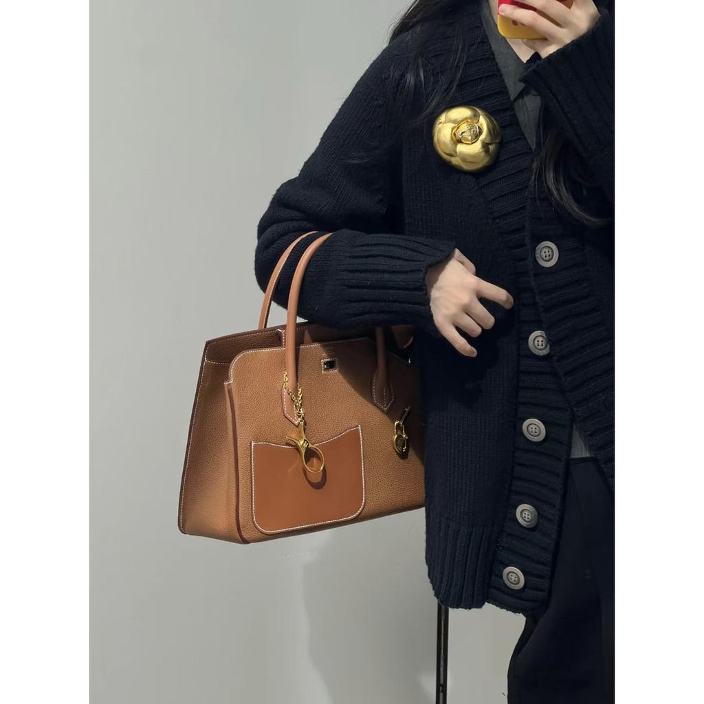 Nuova borsa a mano alla moda, motivo litchi, patchwork irregolare, borsa platino, borsa a spalla messenger, borsa da donna versatile 30CM