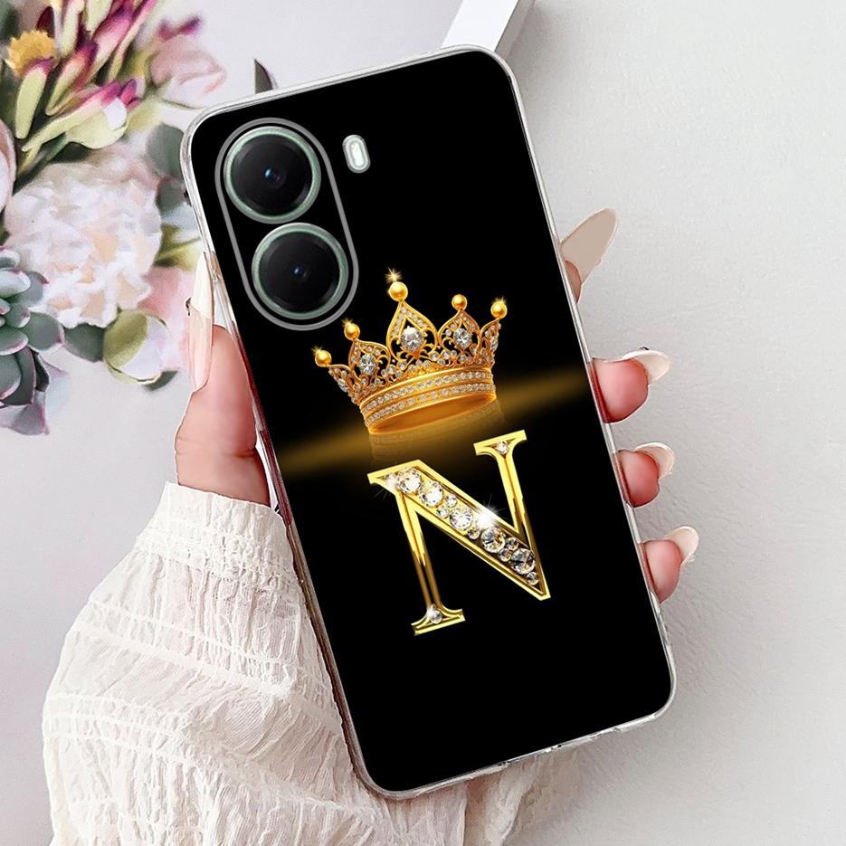 For Xiaomi Poco X7 Pro 5G Case Cute Crown Letters Cover Clear Silicone Soft TPU Phone Case For Xiaomi PocoX7 Pro Poco X7Pro Bags