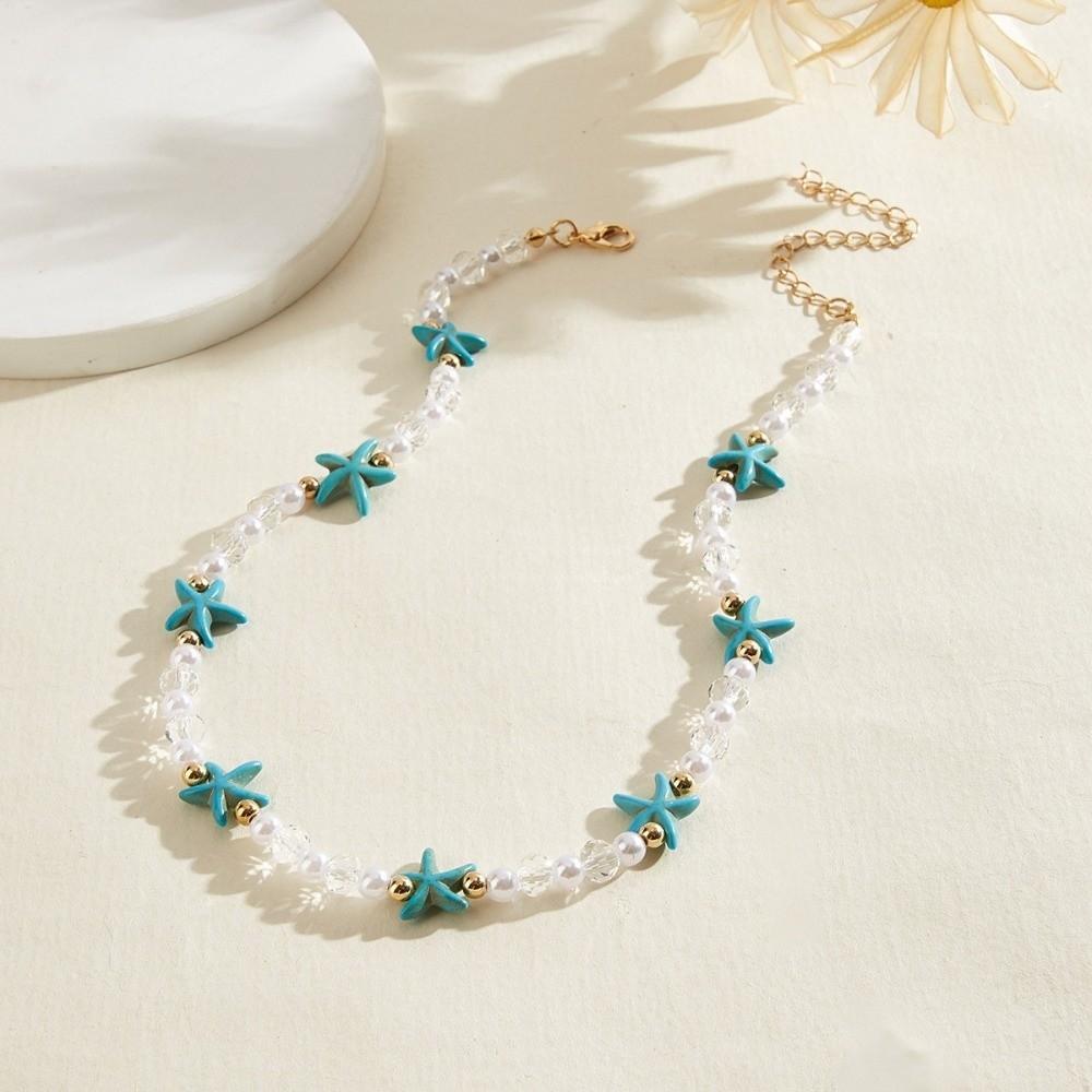 Adjustable Starfish Necklace Ornaments Beach Beaded Necklace Vintage Bohemian Style Necklace Women