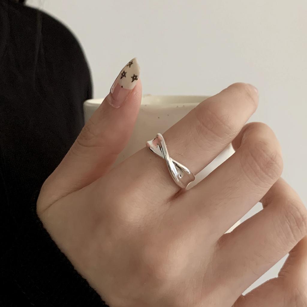 PANJBJ 925 Sterling Silver Irregular Geometry Ring for Women Versatile Minimalism  Accessories Jewelry Party Gift Dropshipping
