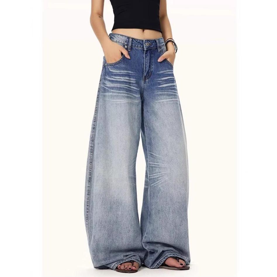 

JYL Women s Wide-Leg Jeans New Graffiti Autumn Loose Slim Denim Pants 2XL бездна