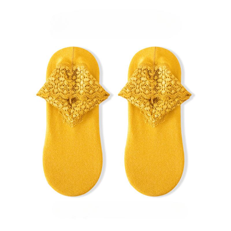 Women's Autumn Winter Thickened Warm Fleece Socks Lace Ankle Socks Non-slip Floor Socks