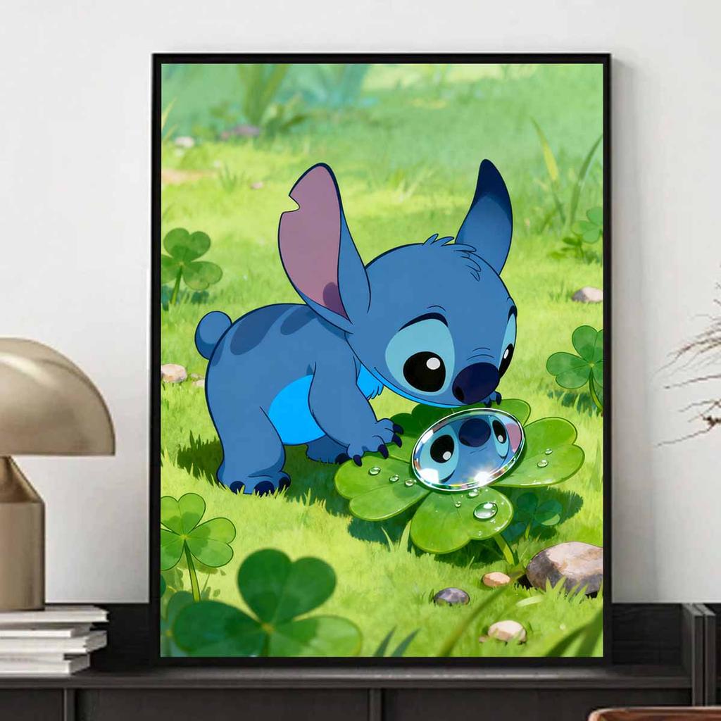 Diamond painting set Disney full diamond 5D Stitch looking at clover diamond art home decoration creative handicrafts