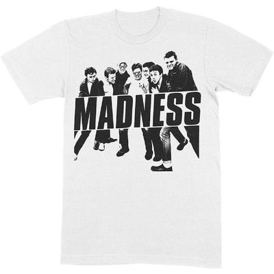 Madness T-Shirt Vintage Foto Band Logo Neu Offiziell Herren Weiß Größe M