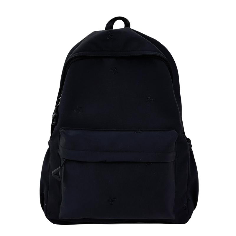 

Женский рюкзак с вышивкой в виде банта, легкий школьный рюкзак для учеников средней школы чёрный