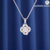 Exquisite Four-Leaf Clover Cutout Necklace with Zirconia for Women - Versatile & Chic