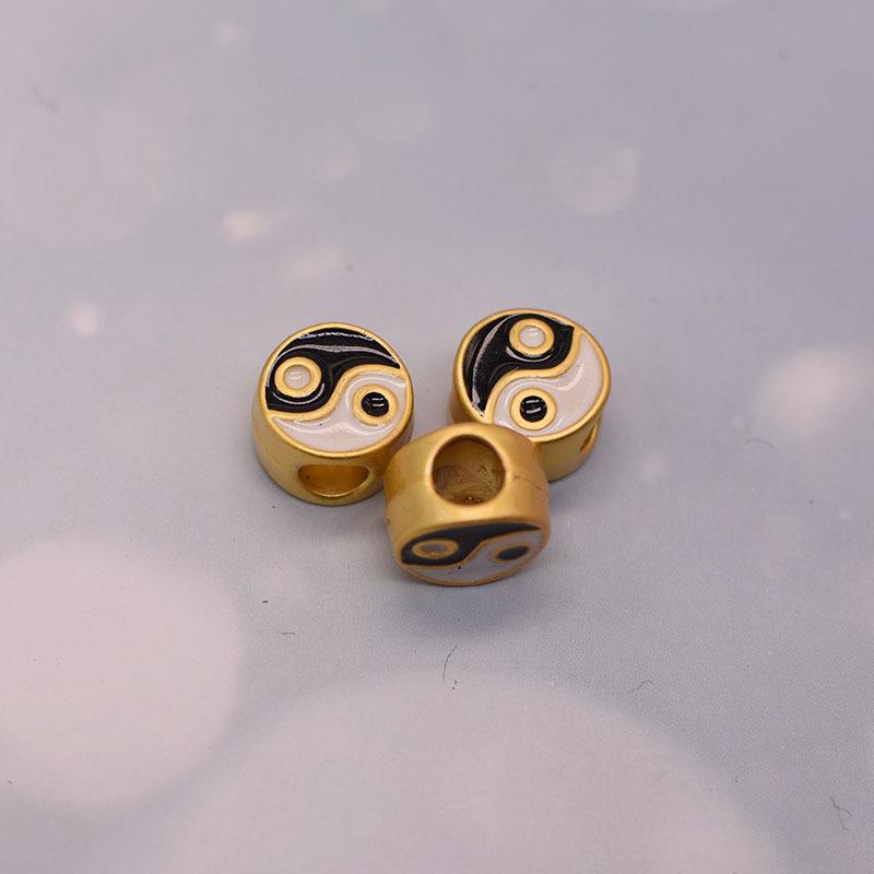 

12 мм Перфорированные сплавные бусины с большим отверстием Тай Чи Багуа для DIY ювелирных подвесок 12mm