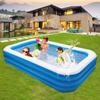 Blue 3/4 Layers Rectangular Inflatable Swimming Pool Paddling Pool Bathing Tub Outdoor Summer Swimming Pool For Child Kids