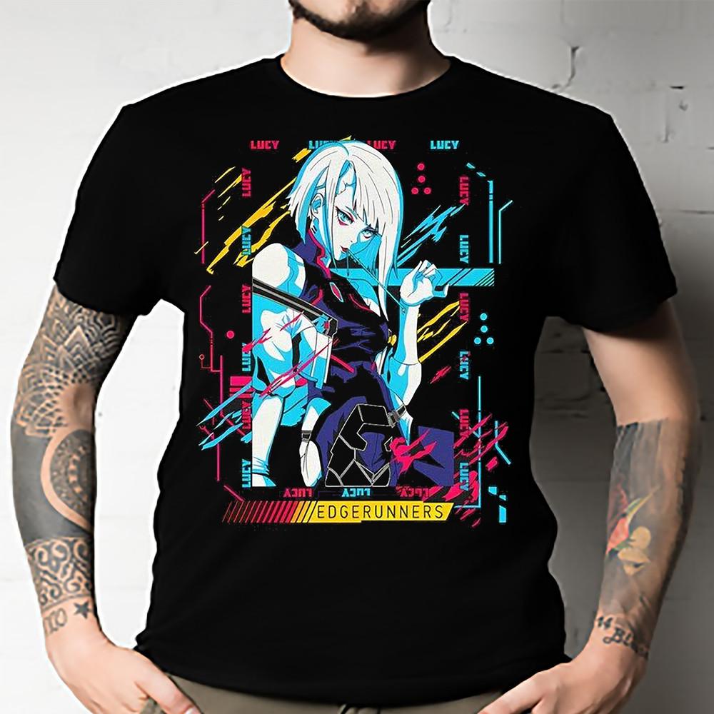 Edgerunners Neoncore Lucy Unisex Graphic Tee, Chemise Edge Runner All Size Unisex T-Shirt XXXXL