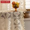 1PC Nuan Series Farmhouse Geometric Lace Oven Skirt Tassel Edge Insulated Decoration Oven Door Curtain for Kitchen Home Decor