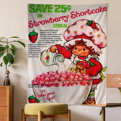 Cartoon Strawberry Shortcake Hanging Bohemian Tapestry Bohemian Wall Tapestries Mandala Cheap Hippie Wall Hanging