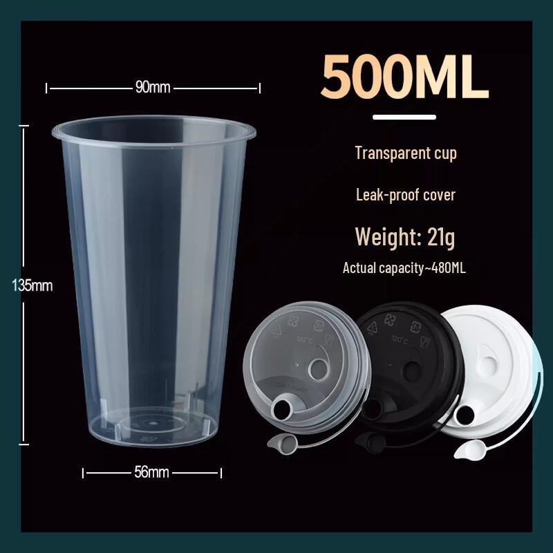 Miao Jia Yi Disposable Milk Tea Cups with Lids and Straws