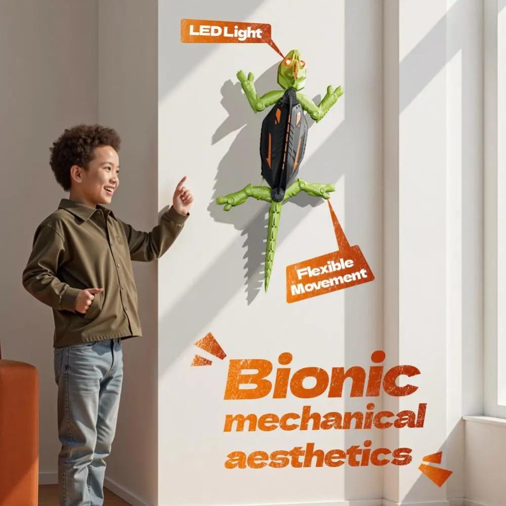Gecko RC Giocattolo da Arrampicata su Muro Lucertola Elettrica Radiocomandata Auto da Arrampicata su Muro Gecko Animale Auto Giocattoli di Halloween per Bambini