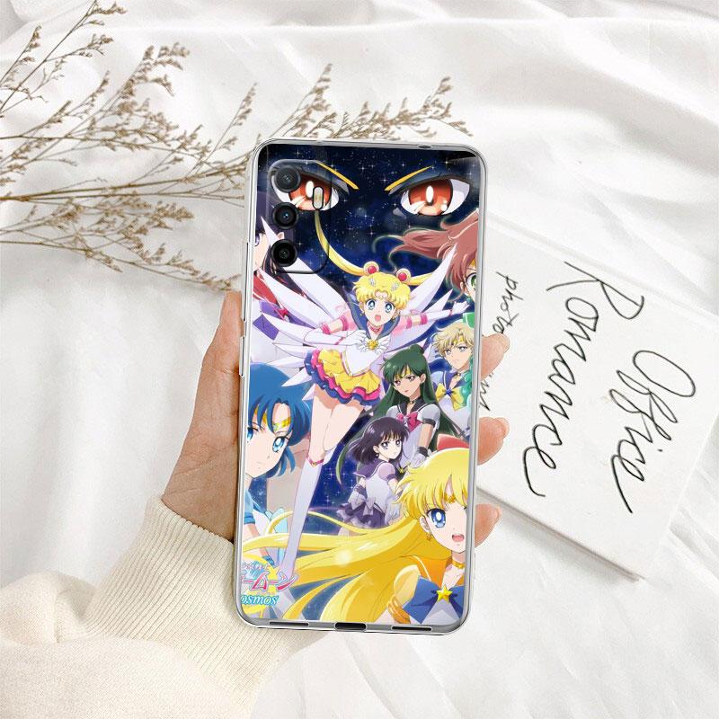 TR34 S-Sailors Art M-Moon Transparent Phone Case for Motorola Moto Edge 20 30 40 50 S30 Fusion Ultra Pro Neo Lite + G200 G23