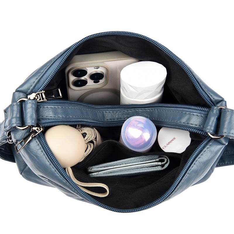 Dámská taška Vintage taška přes rameno Vícekapsá velkokapacitní taška crossbody