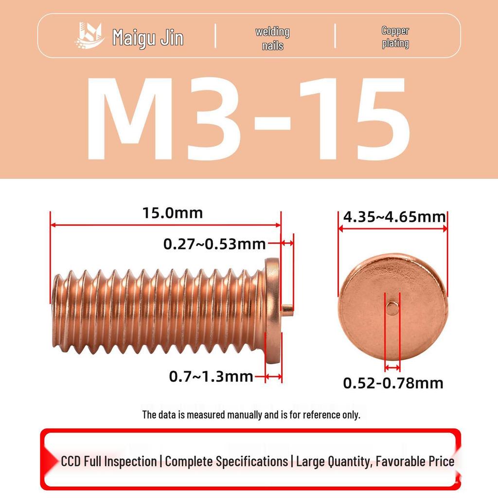 PT-M3M4M5M6M8 Copper-Plated Carbon Steel Projection Weld Studs and Screws