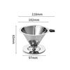 Hand-Drip-Kaffeefilter aus Edelstahl mit Basis & Verbrühschutz-Netztrichter