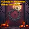 Spooky Black Branch Halloween Wreath Decoration - Vintage Indoor/Outdoor Wall-Mounted Hanging Garland with Twisted Branches