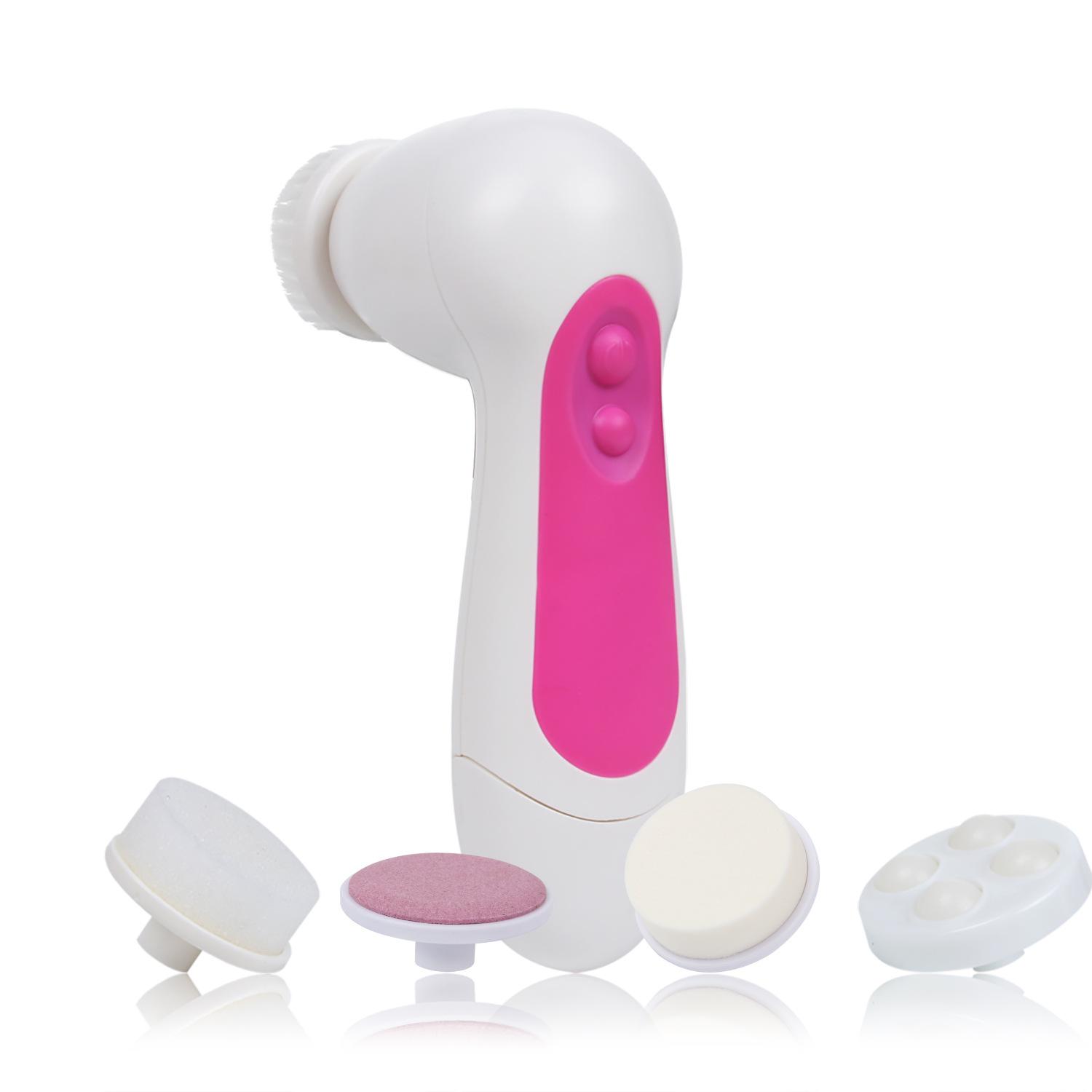 2021 Best Seller Waterproof Deep Cleaning Electric Facial Scrub Brush Exfoliating Spin Facial Brush Cleanser Removable Battery красный