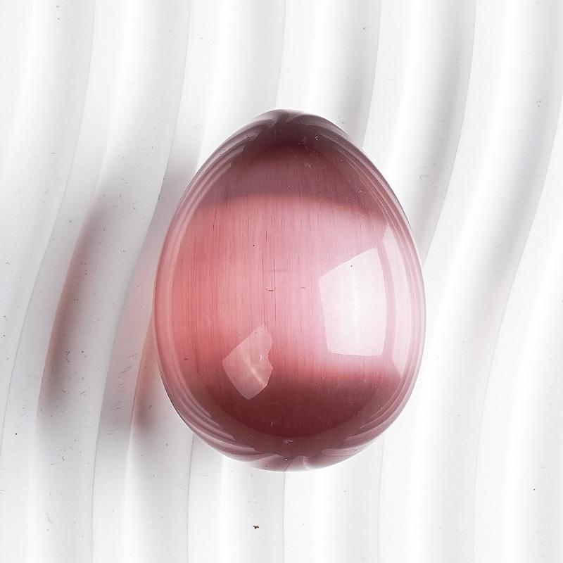 45mm Multicolor Cat's Eye Gemstone Egg Shaped Crystal Eggs Ornament Fish Tank Home Decoration Easter Gift