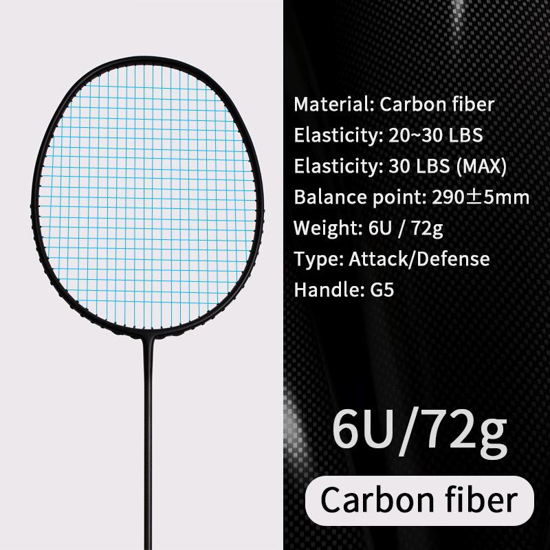 21-30 LBS badminton racket carbon fiber man woman adult high elasticity durable major Attack racket defense Competition level 24LBS