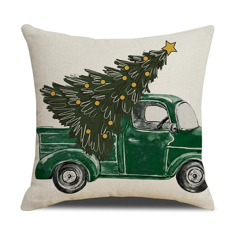 

New Red Christmas Pillow Cover Linen Letter Print Pillow Living Room Decoration Sofa Cushion Cover 45X45cm (pillowcase only)