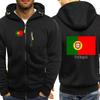 2026 Unisex  Portugal Flag Spring And Autumn Men's New Football Team Print Three-color Zipper Fashion Hooded Streetwear Casual Jacket