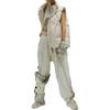 Adidas Originals X Hamcus Collaboration FW23 Solid Color Quilted Logo Drawstring Zipper Down Vest Unisex Vests White IU4839