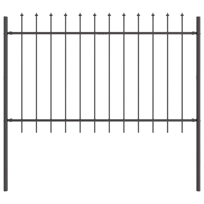 Clôture de jardin vidaXL avec pointe en fer gris 1,7x1,2 m en acier 42003871