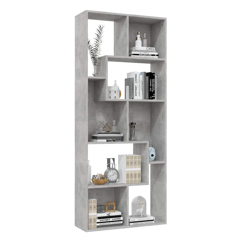 vidaXL Bücherregal Betongrau 67x24x161 cm Holzwerkstoff