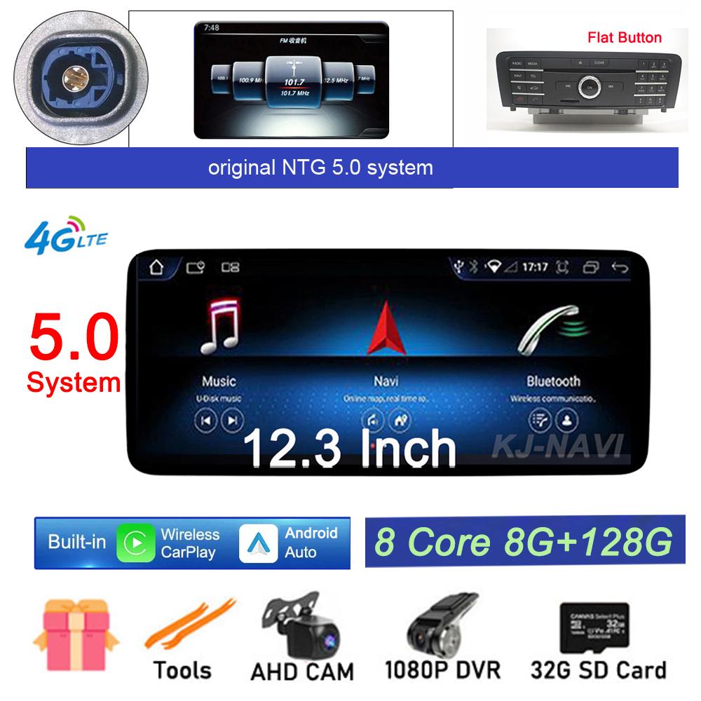 New 12.3" Android 14 For Mercedes Benz A Class W176 X117 X156 W463 2015-2018 Car Radio Stereo GPS Navigation Video 4G Lte